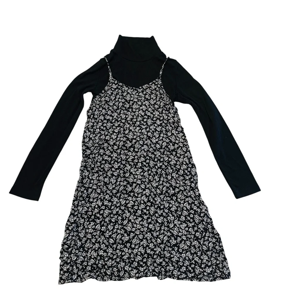 Art Class Flowered Dress w/turtle neck & sparkle ruffle tutu skirt Girl 10/12 - Picture 3 of 13
